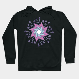 Snowflake ogee pattern in light pink and purple Hoodie